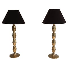 Pair of Tall Brass Table Lamps, circa 1960
