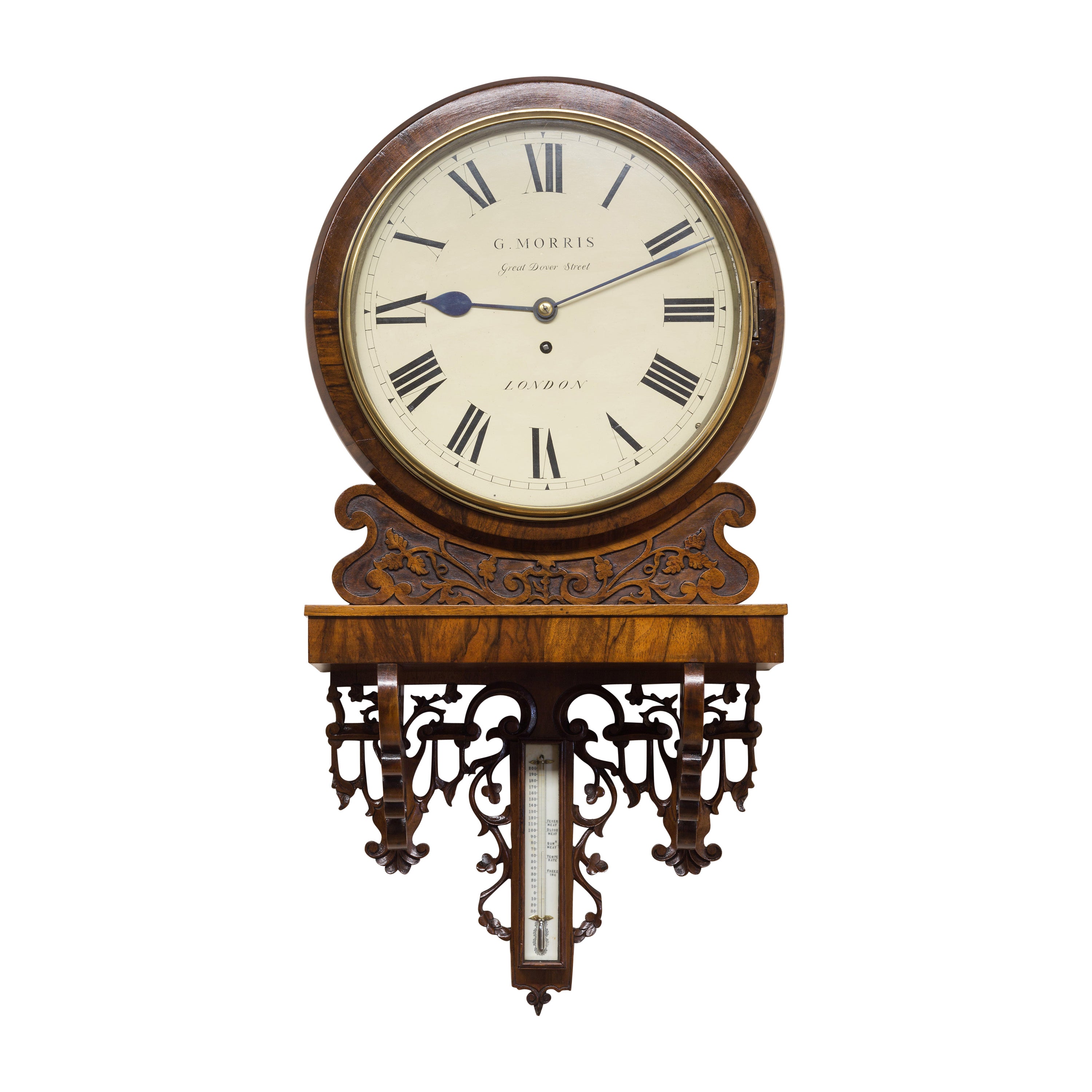 Exceptional Victorian Wall Clock, Large Mahogany Clock For Sale at 1stDibs
