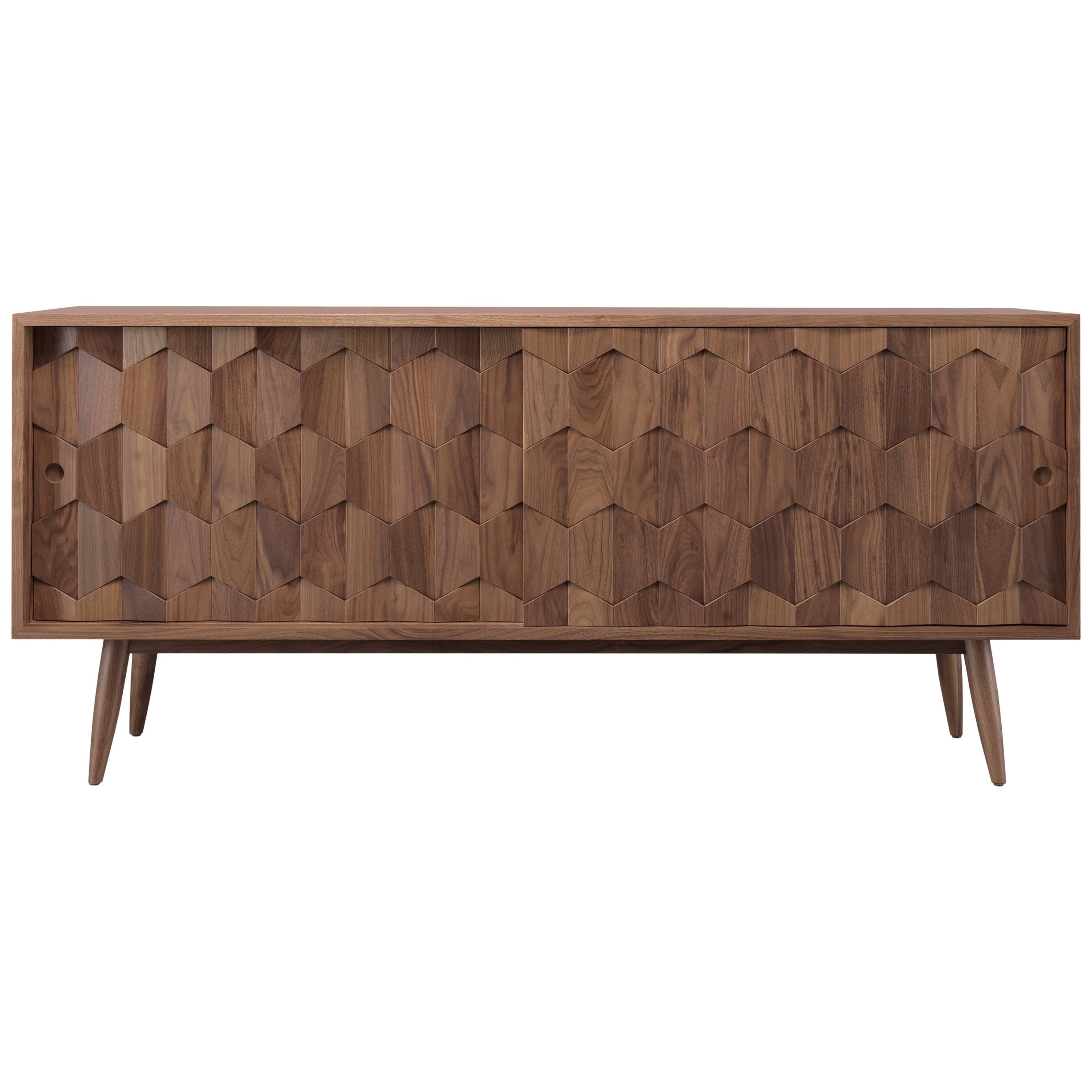 Oak Slatted Credenza For Sale at 1stDibs