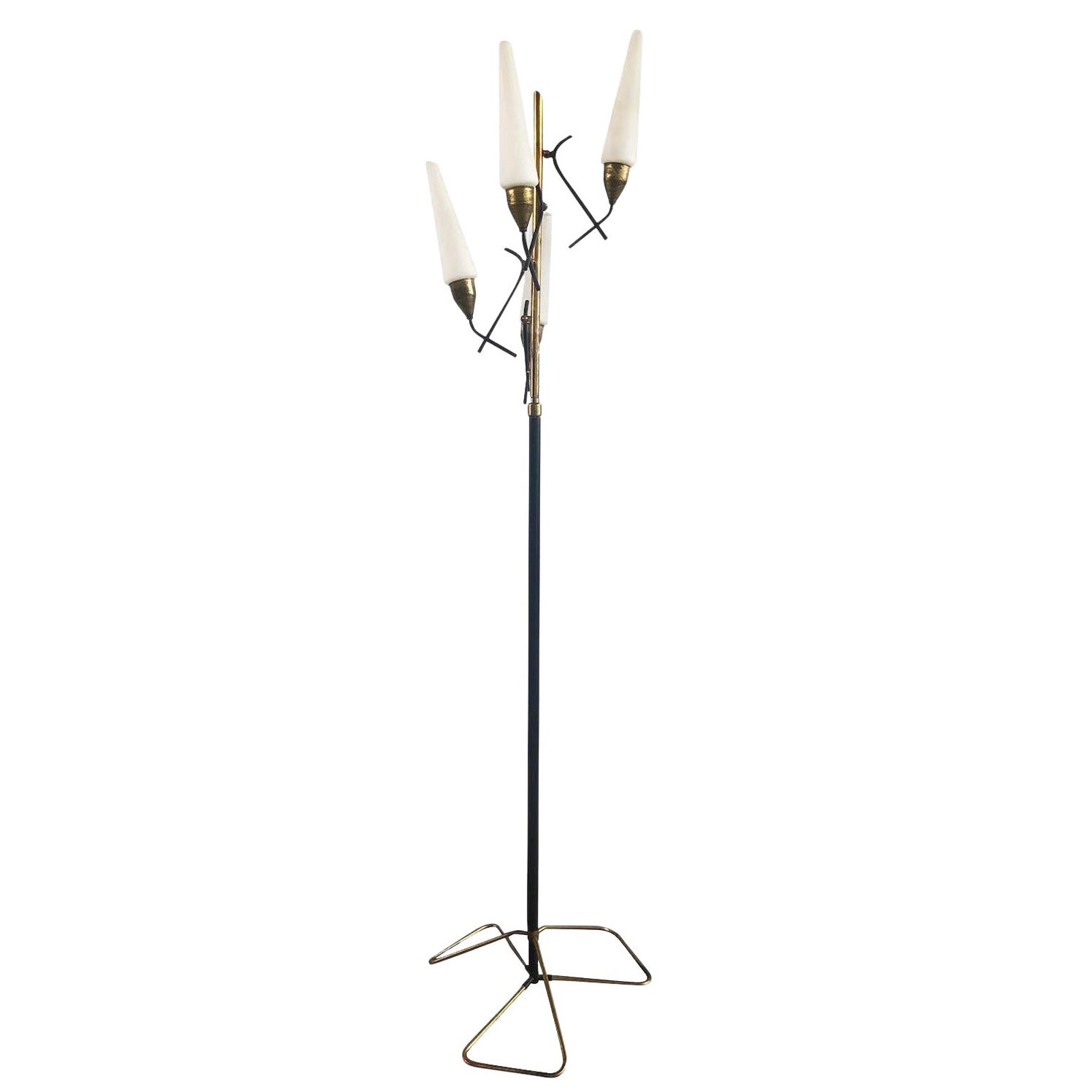 20th Century Italian Iron Sculptural Floor Lamp - Vintage Light by Stilnovo For Sale