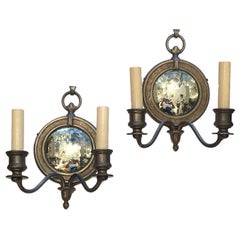 Antique Mirrored Back Sconces
