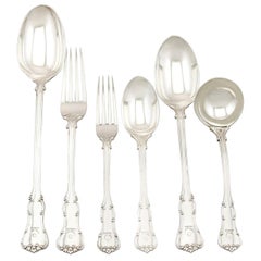 Antike viktorianische Sterlingsilber-Kantine mit Besteck für zwölf Personen, 1900er Jahre