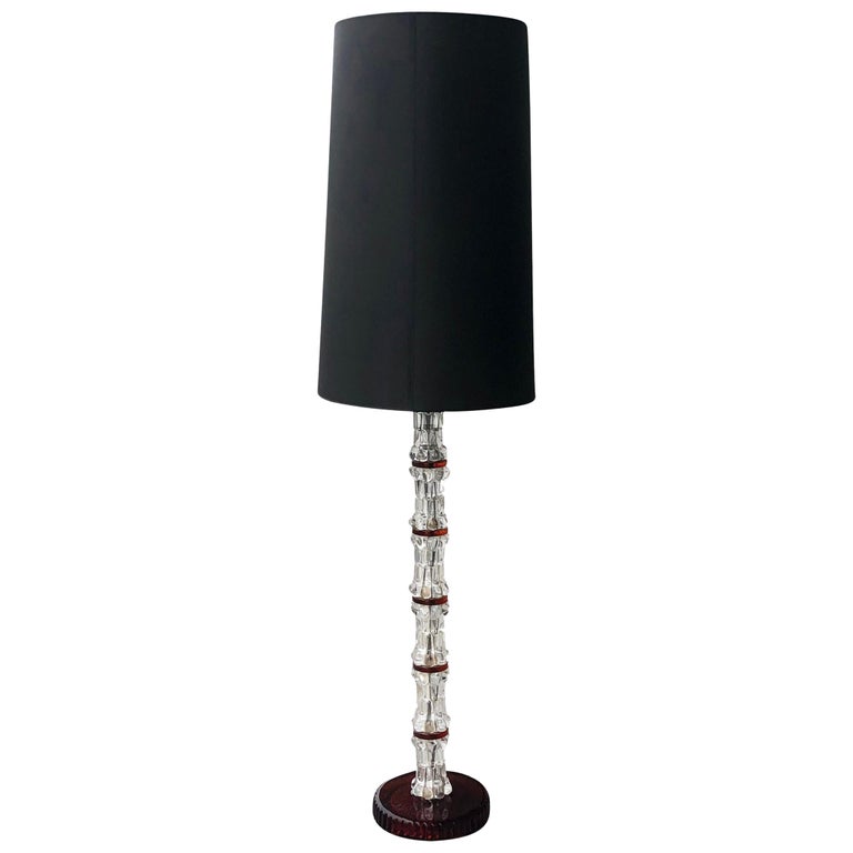 20th Century Red Swedish Crystal Glass Orrefors Floor Lamp by Carl  Fagerlund For Sale at 1stDibs