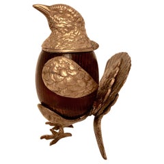Arthur Court Brass and Wood Bird Stash Box