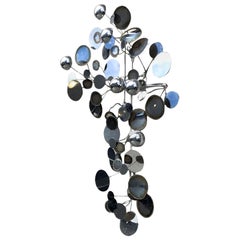 20th Century American Vintage Metal Wall Mirror - Raindrops by Curtis Jere