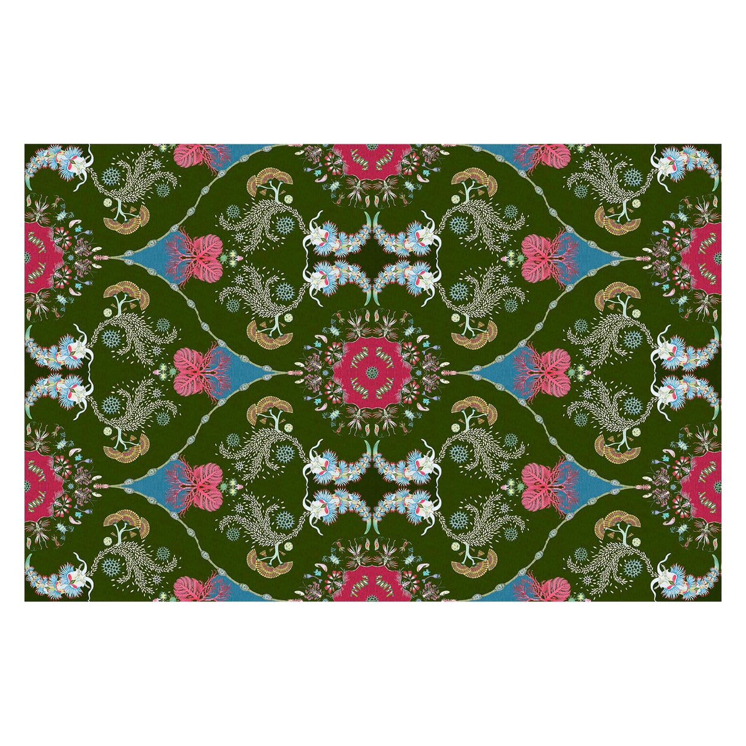 Carta da parati Paisley Paramecium in Olive Large Scale