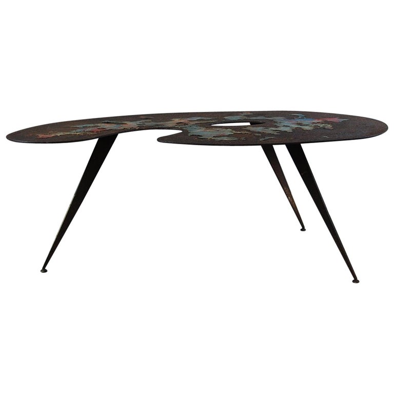 Unusual 20th Century Artist Palette Coffee Table at 1stDibs