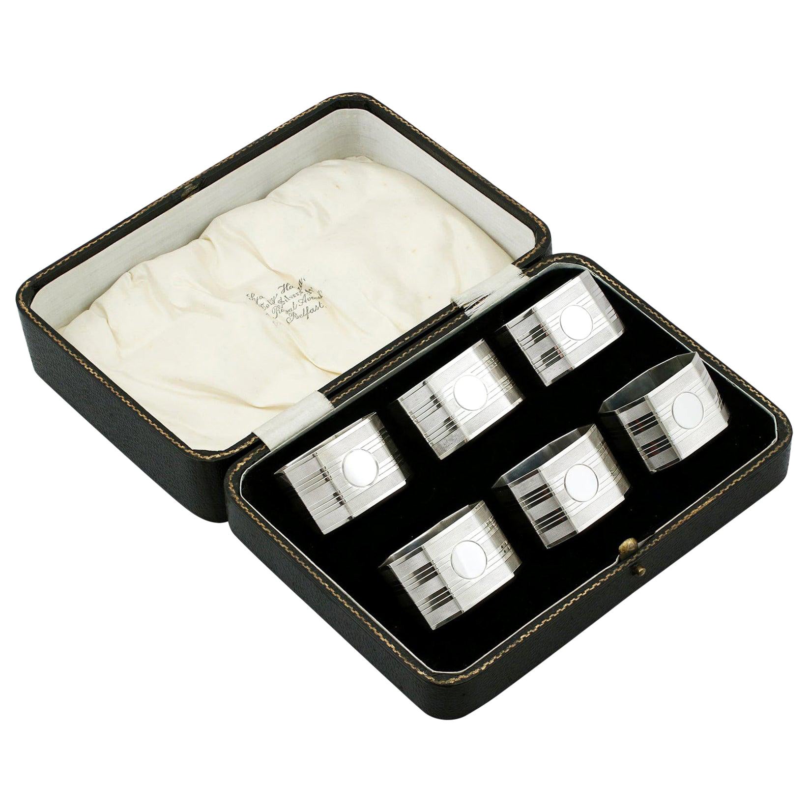 Antique Victorian Sterling Silver Napkin Rings Set of Three For Sale at