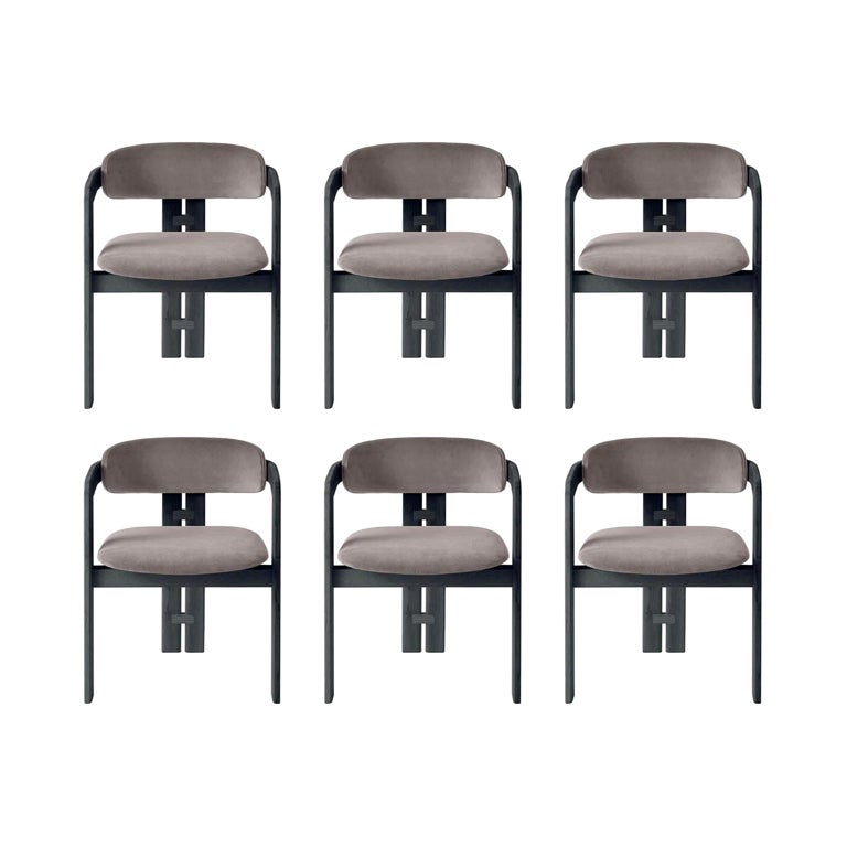 Italian 0414 Dining Armchair Set of 6 For Sale