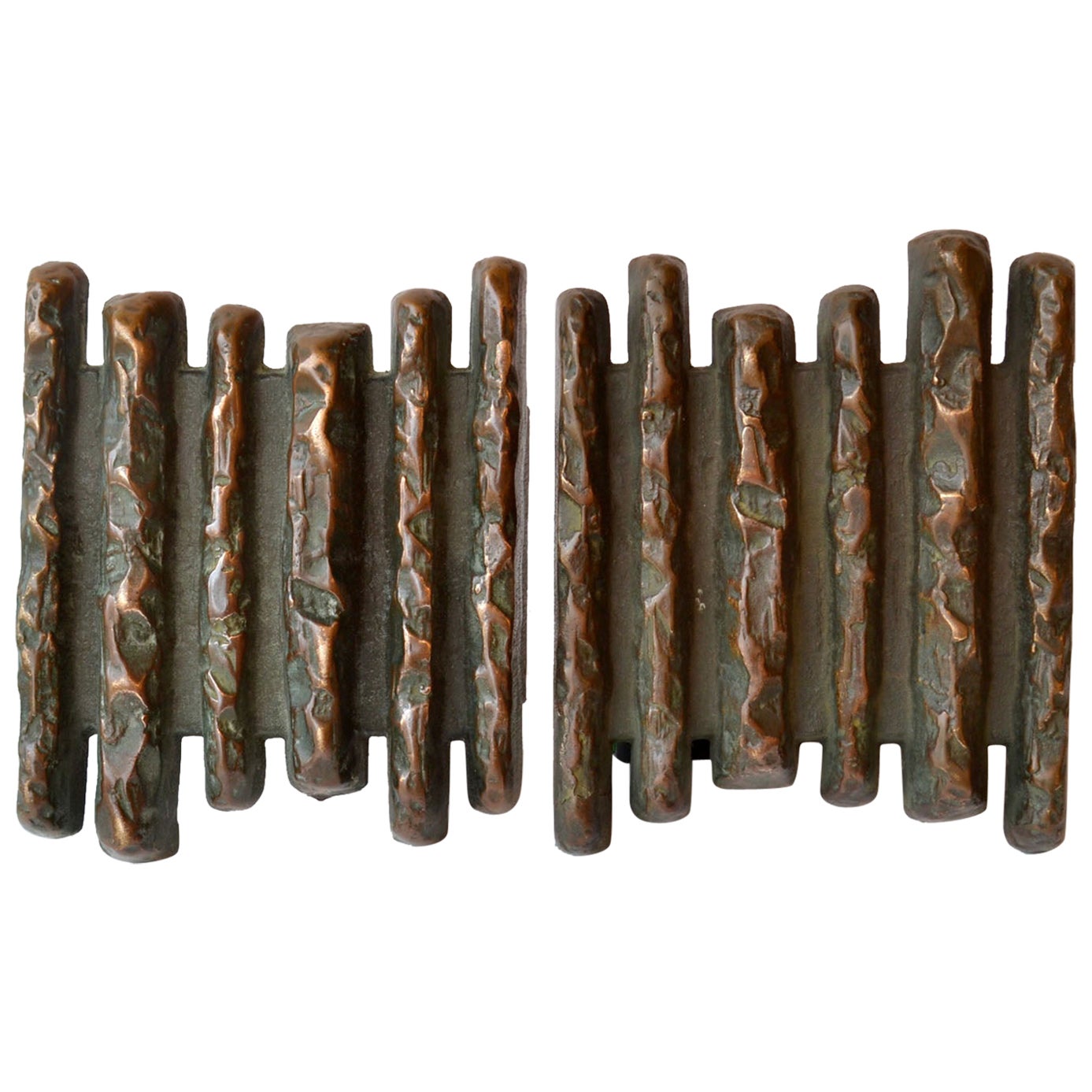 Pair of Custom Bronze Door Pulls by Sanford Decker at 1stDibs