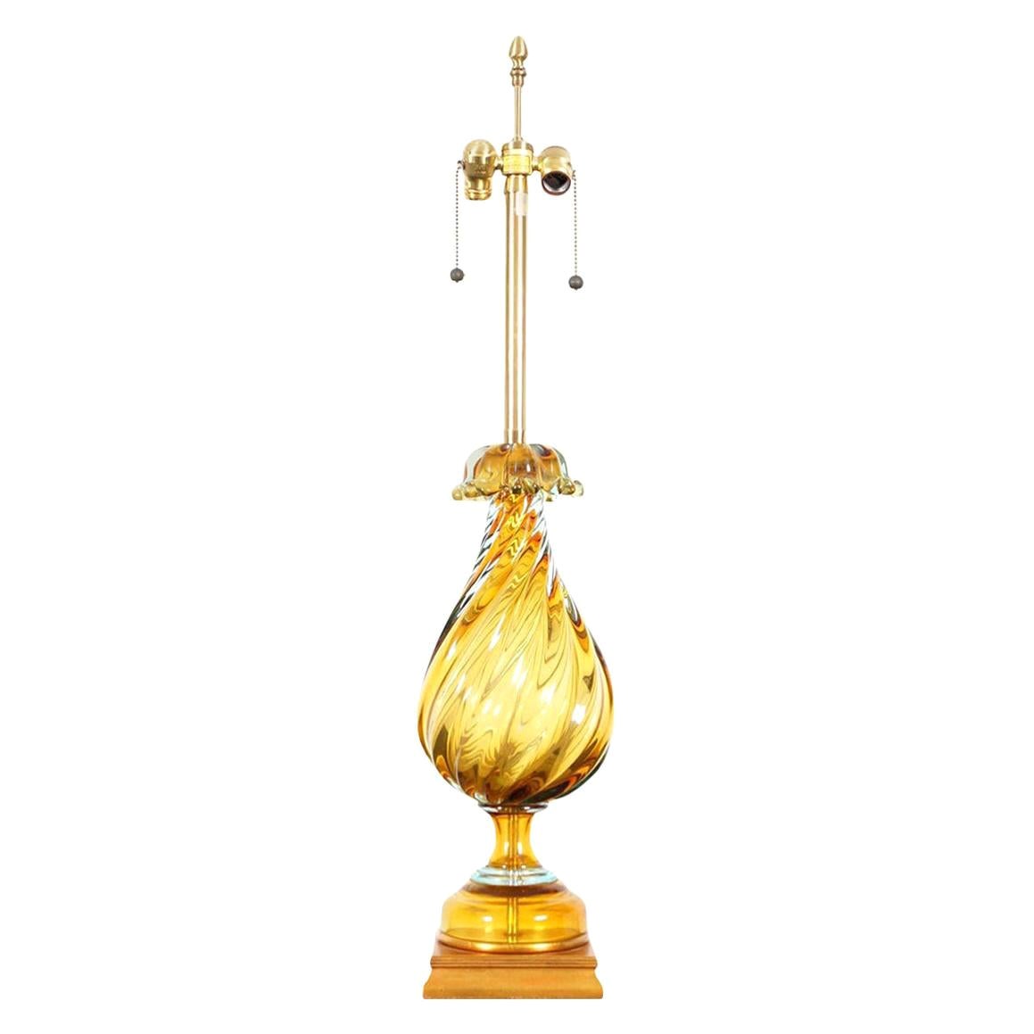 Vintage Murano Glass "Sommerso" Lamp by Seguso