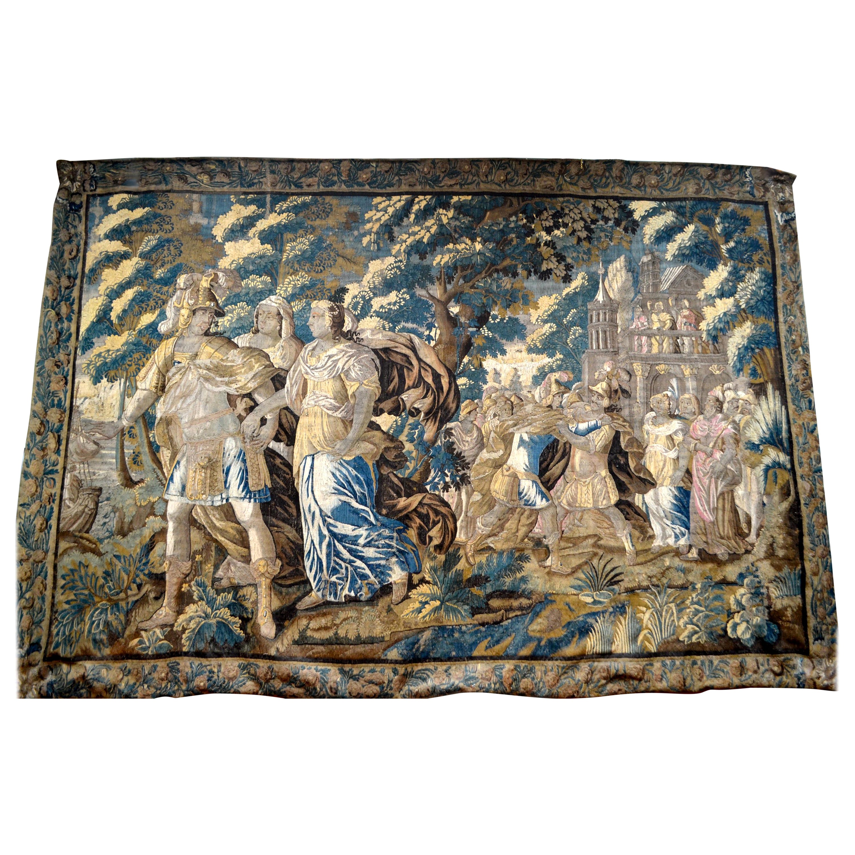 Exceptional 17th Century Flemish Verdure and Mythological Tapestry For Sale