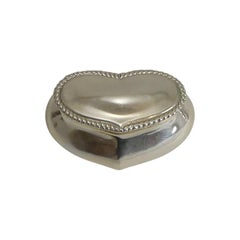 Antique English Sterling Silver Heart Pill Box - 1902