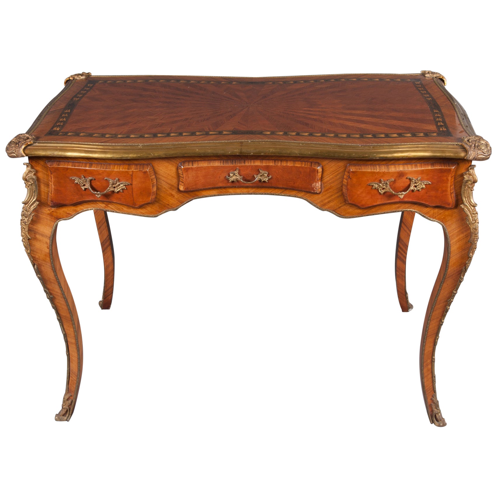 SALE 19th Century French Hand Carved Writing Desk in Louis XV Style at