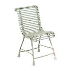 Northern French Garden Style Green Painted Iron Chairs from Arras, circa 1920