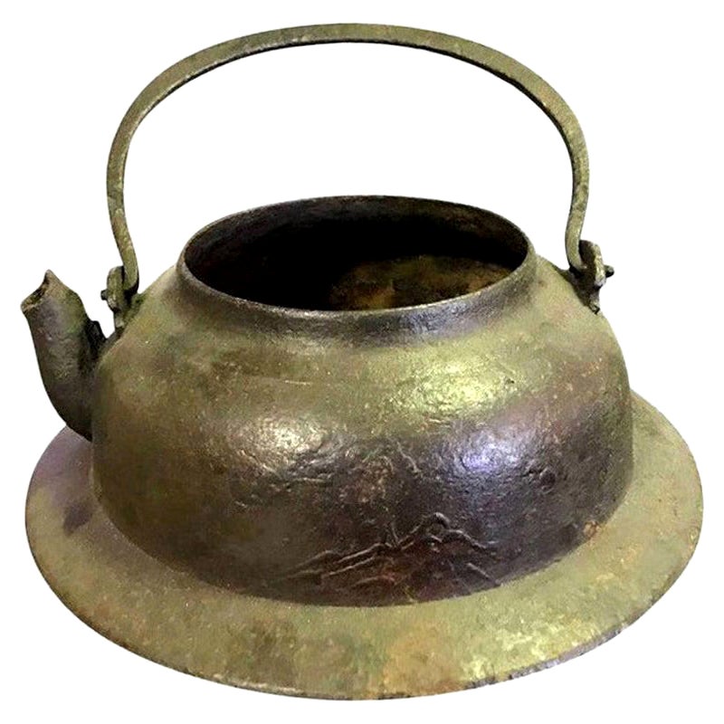 Japanese Cast Iron Tea Kettle Water Pot Tetsubin, Late 19th Century For Sale