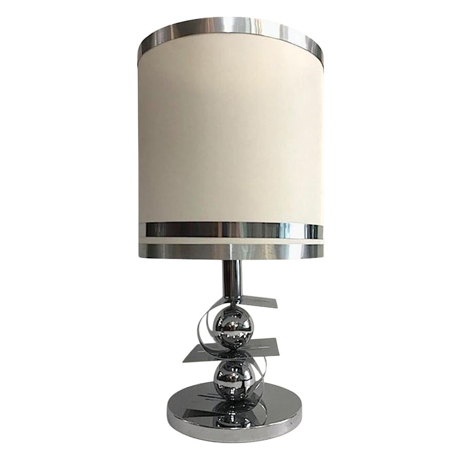 Lampe de table italienne sculpturale chromée des années 1970