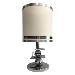 Lampe de table italienne sculpturale chromée des années 1970