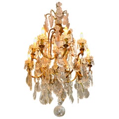 Antique Late 19th Century French Louis XV Style  Crystal  Chandelier