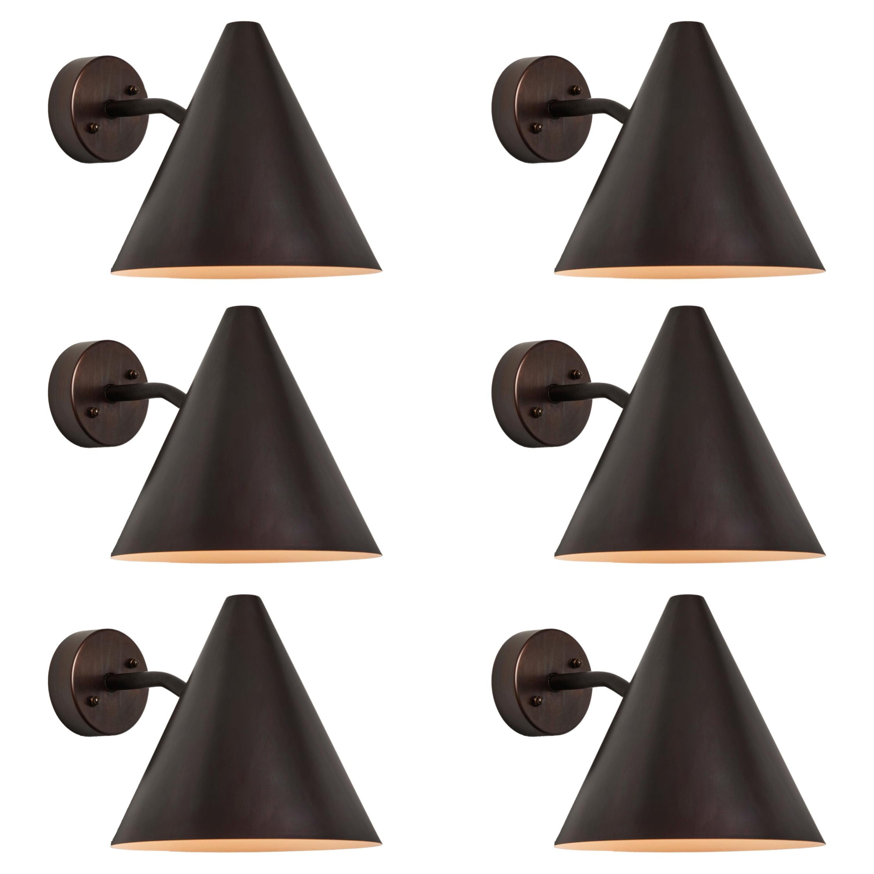 Hans-Agne Jakobsson 'Tratten' Dark Brown Patinated Outdoor Sconce For Sale