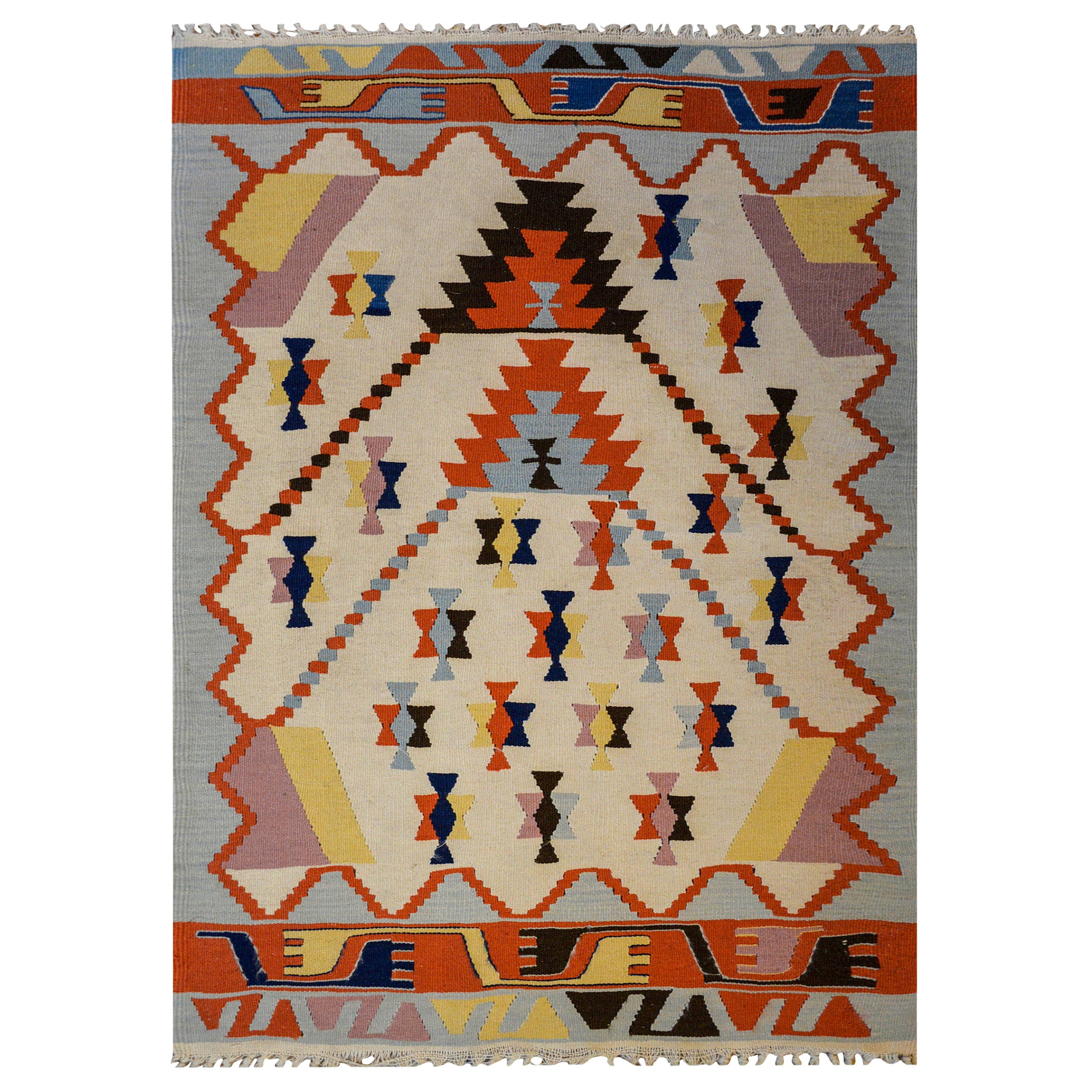 Vintage Large Dhurrie Kilim Rug, circa 1920, 8' x 17'4 For Sale at 1stDibs