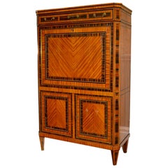 18th Century Dutch Satinwood Marquetry Secretaire a Abattant