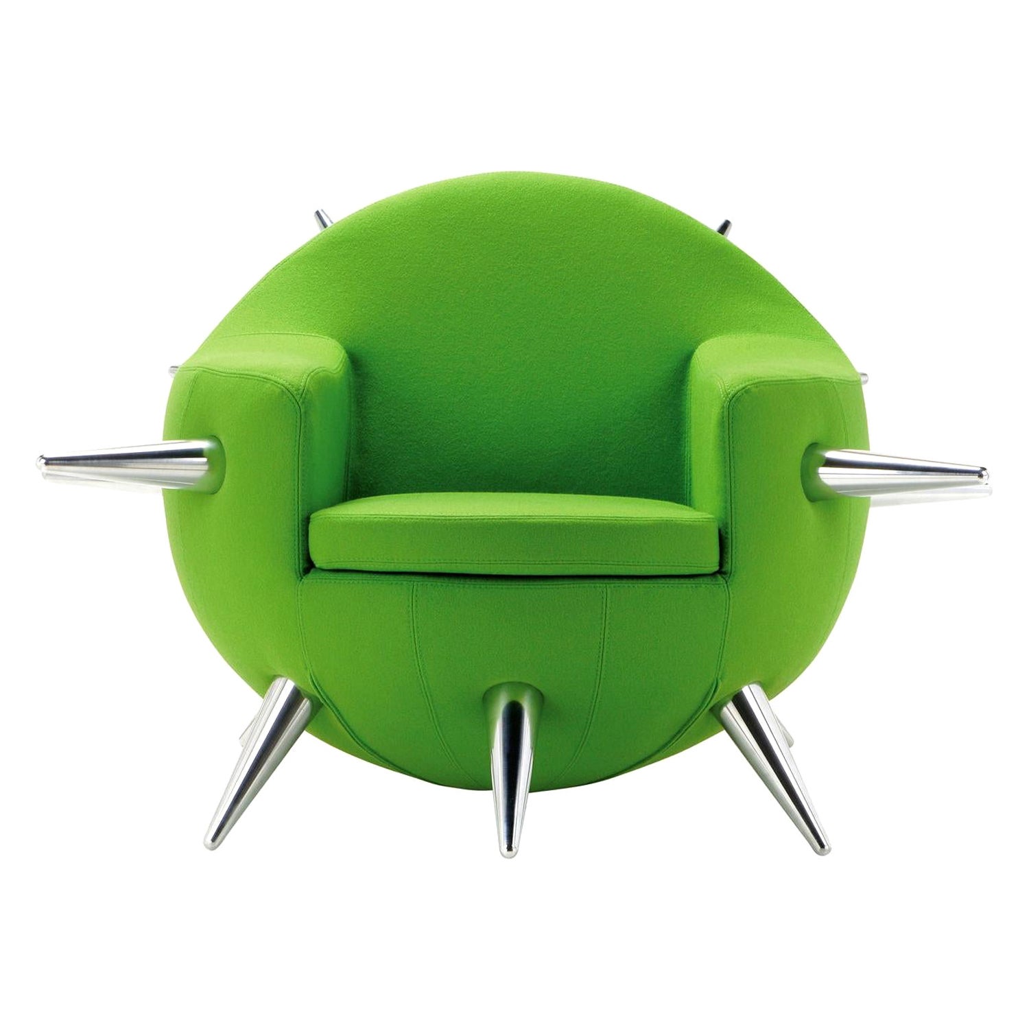 Fauteuil vert bombe de Simone Micheli