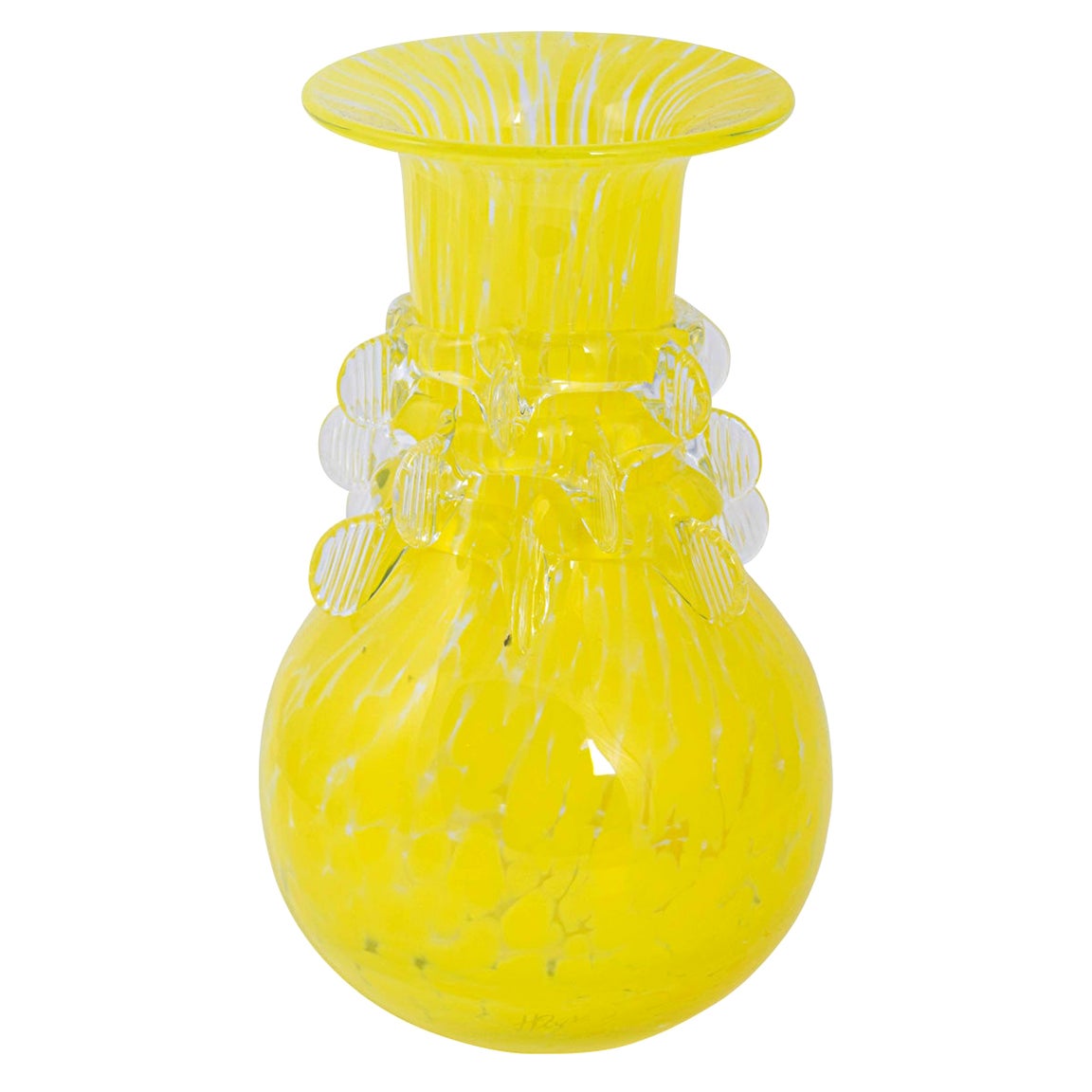 Petite Speckled Hand Blown Glass Vase For Sale at 1stDibs
