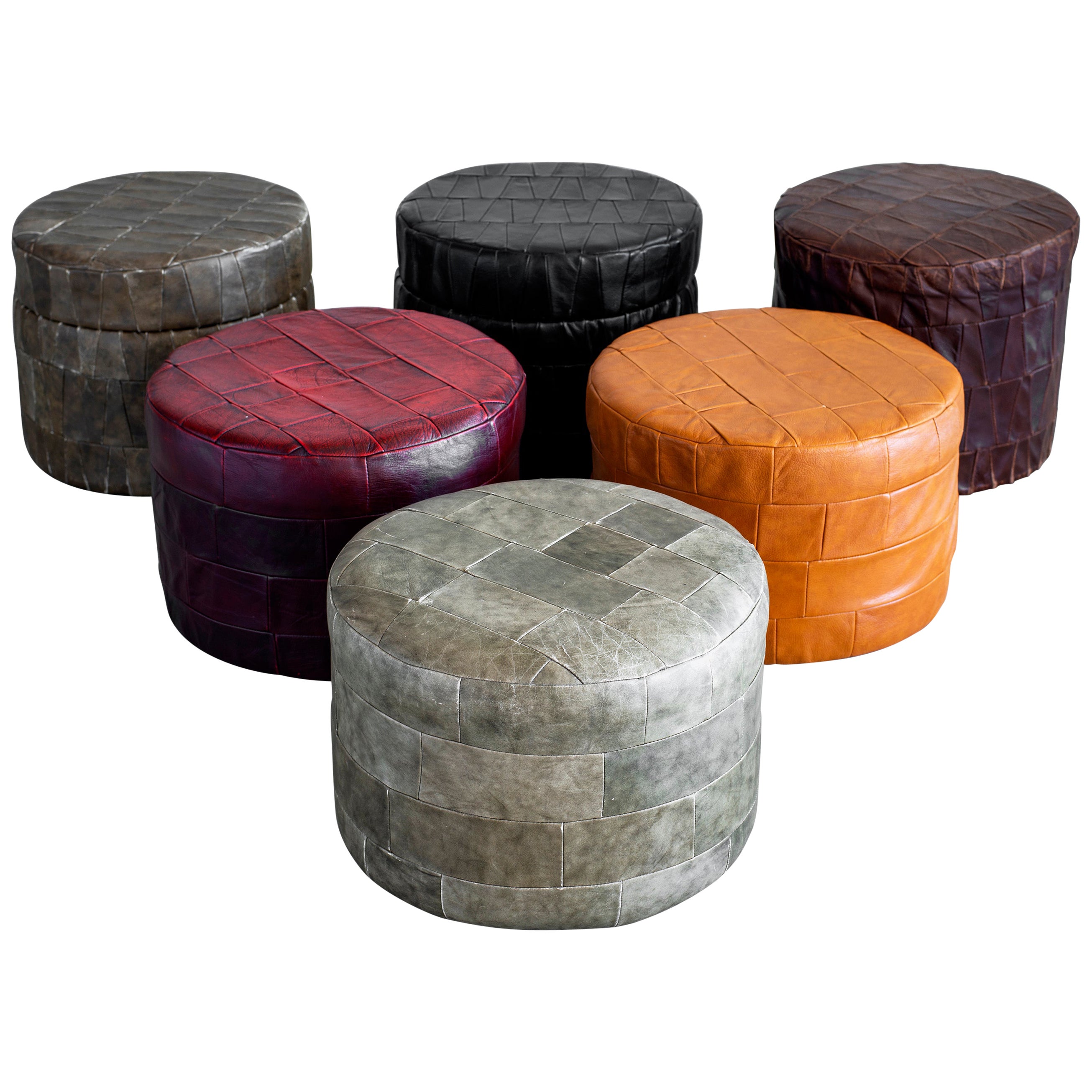 Pair of Leather Cube Ottomans by De Sede at 1stDibs