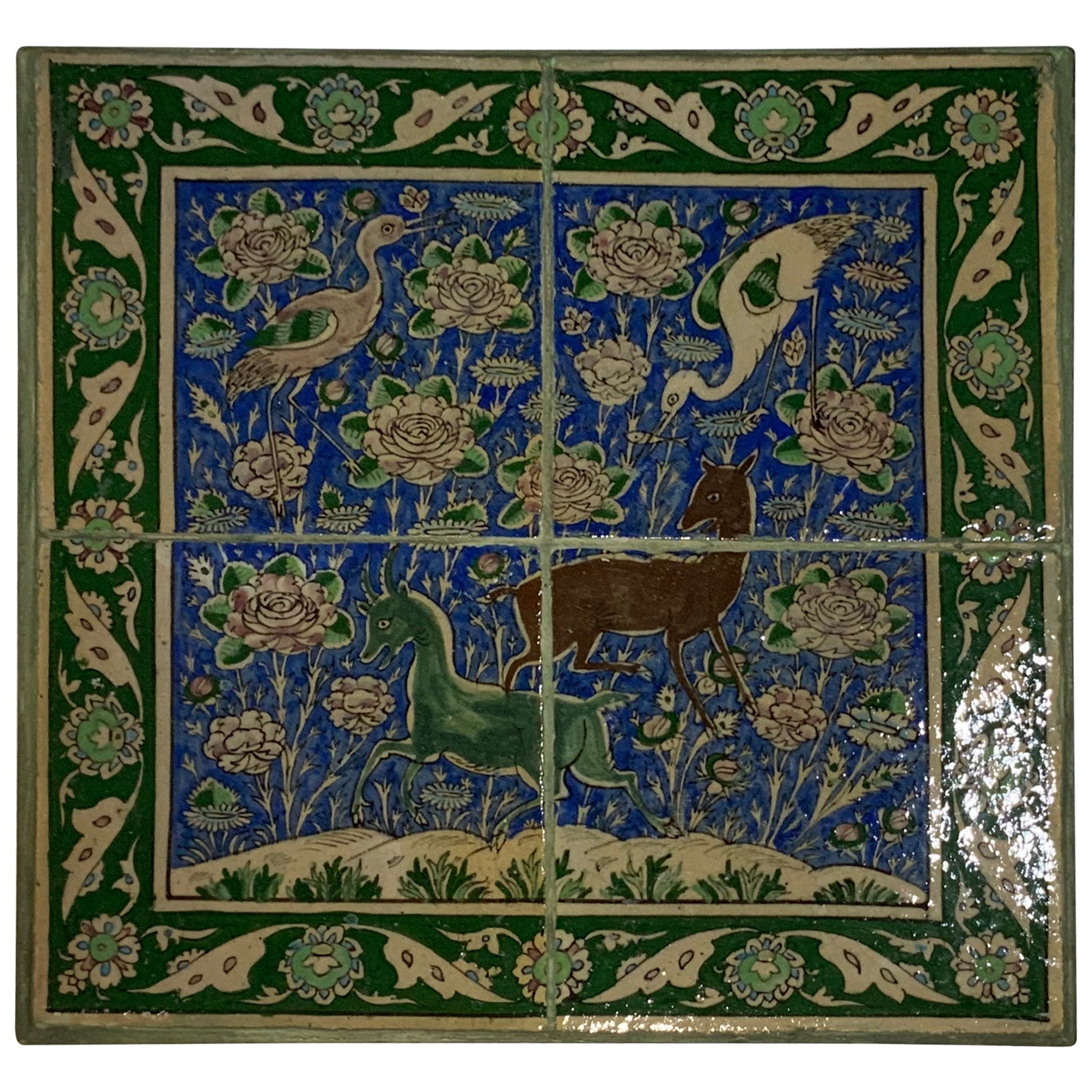 Vintage Set of Persian Tile Wall Hanging For Sale at 1stDibs