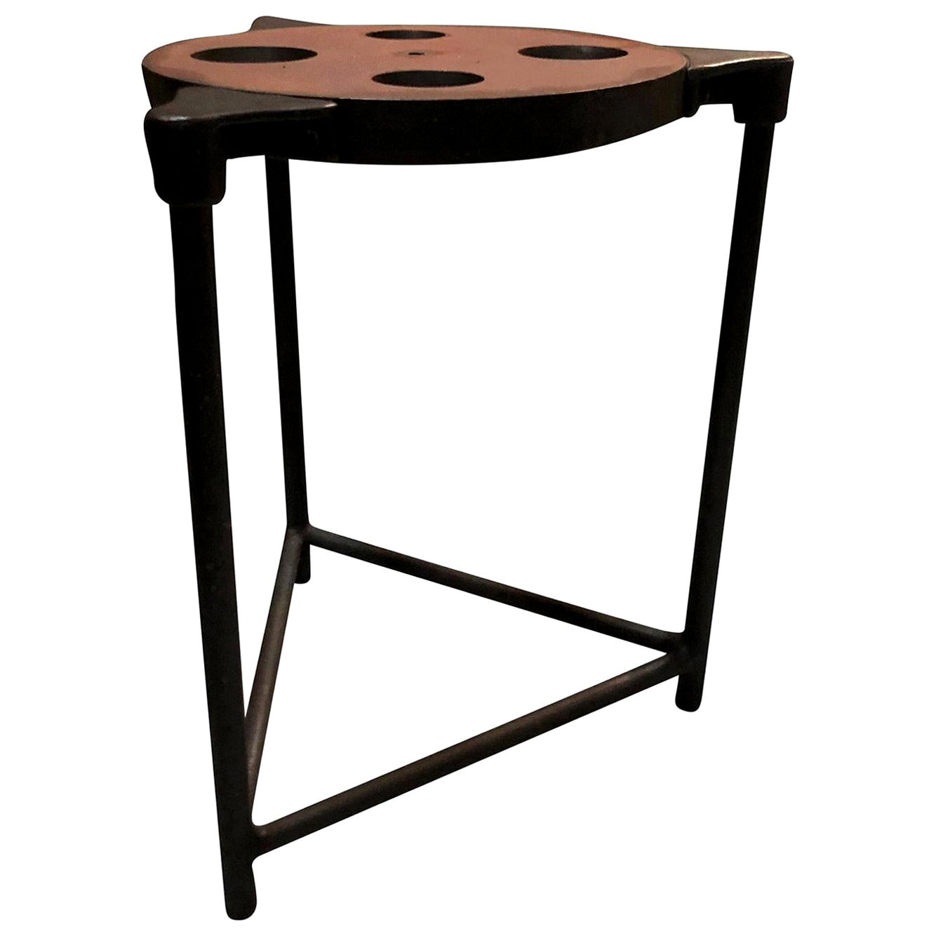 20th Century American Vintage Industrial Machinist Table, Metal Side Table For Sale