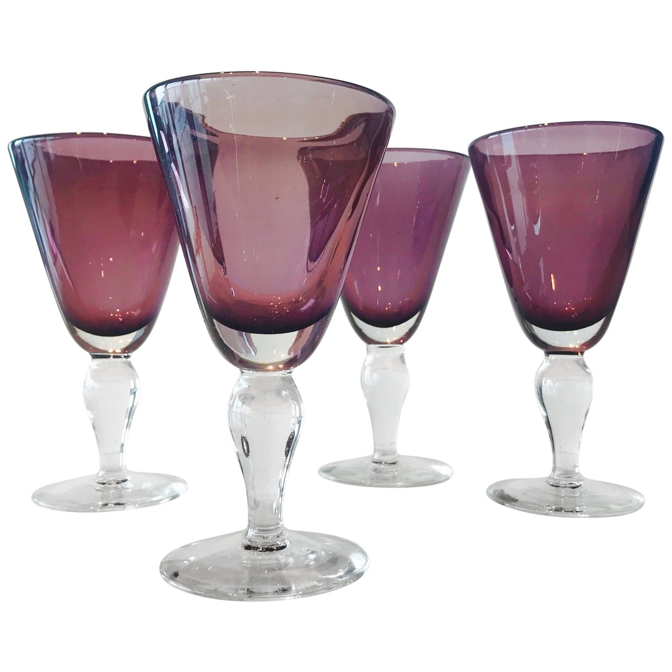 Set of 10 HandPainted Murano Champagne Glasses at 1stDibs