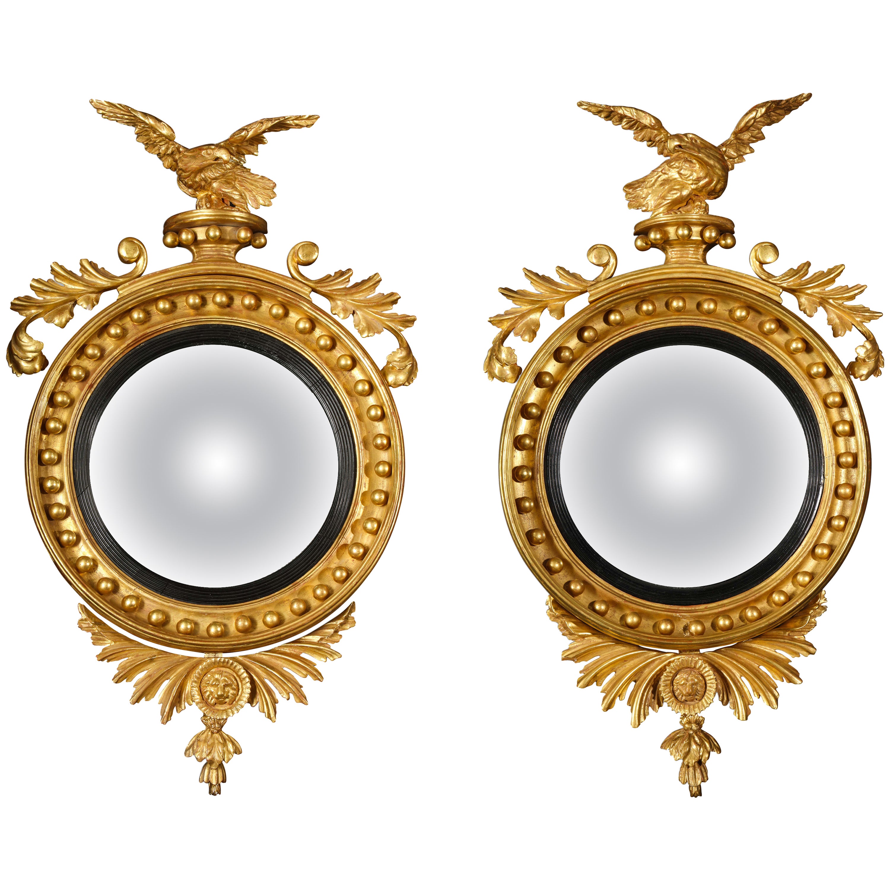 Pair of Convex Mirrors at 1stDibs