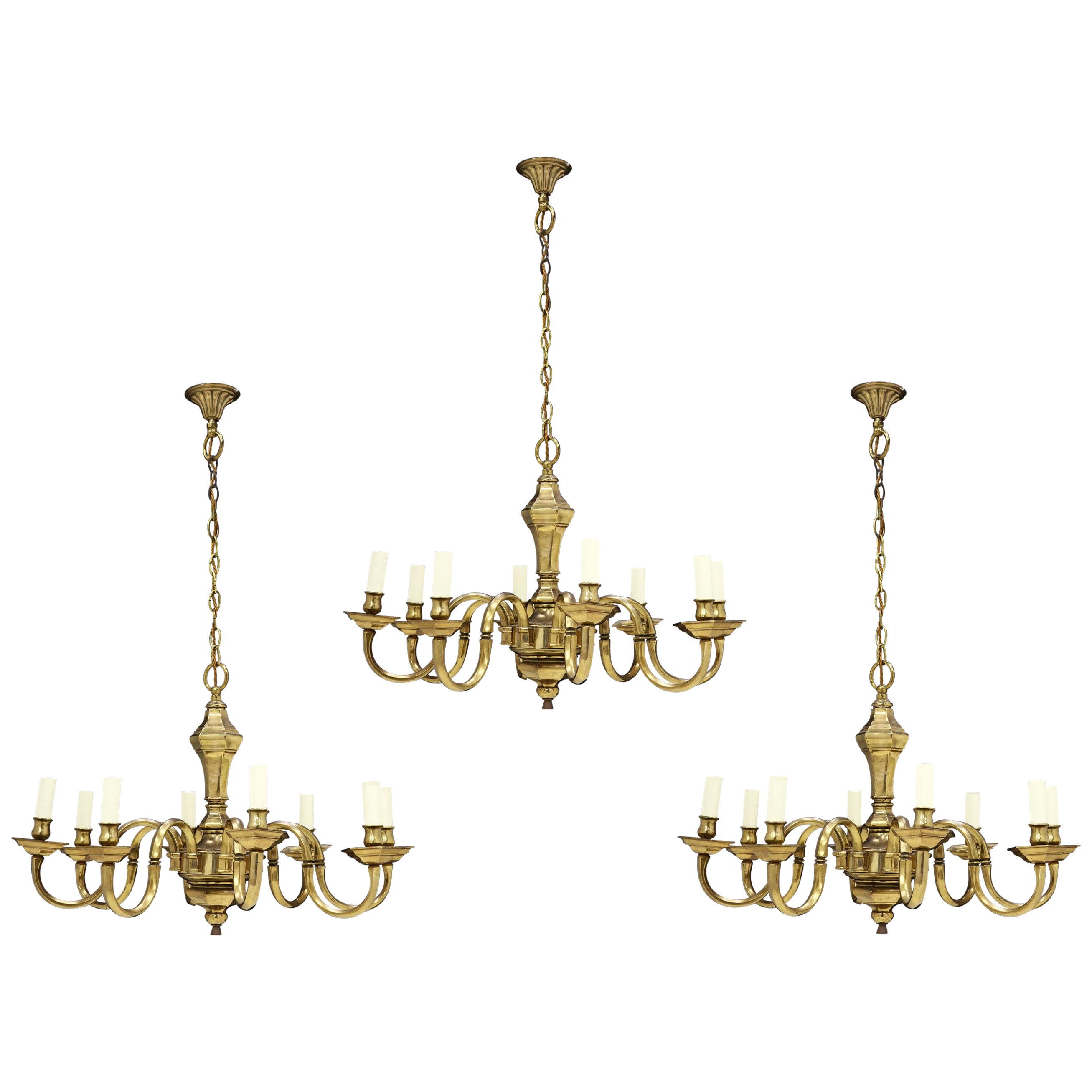 English Brass Chandelier For Sale at 1stDibs