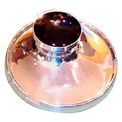 19th Century English Silver and Tortoise Inkwell Signed Mappin and Webb 3