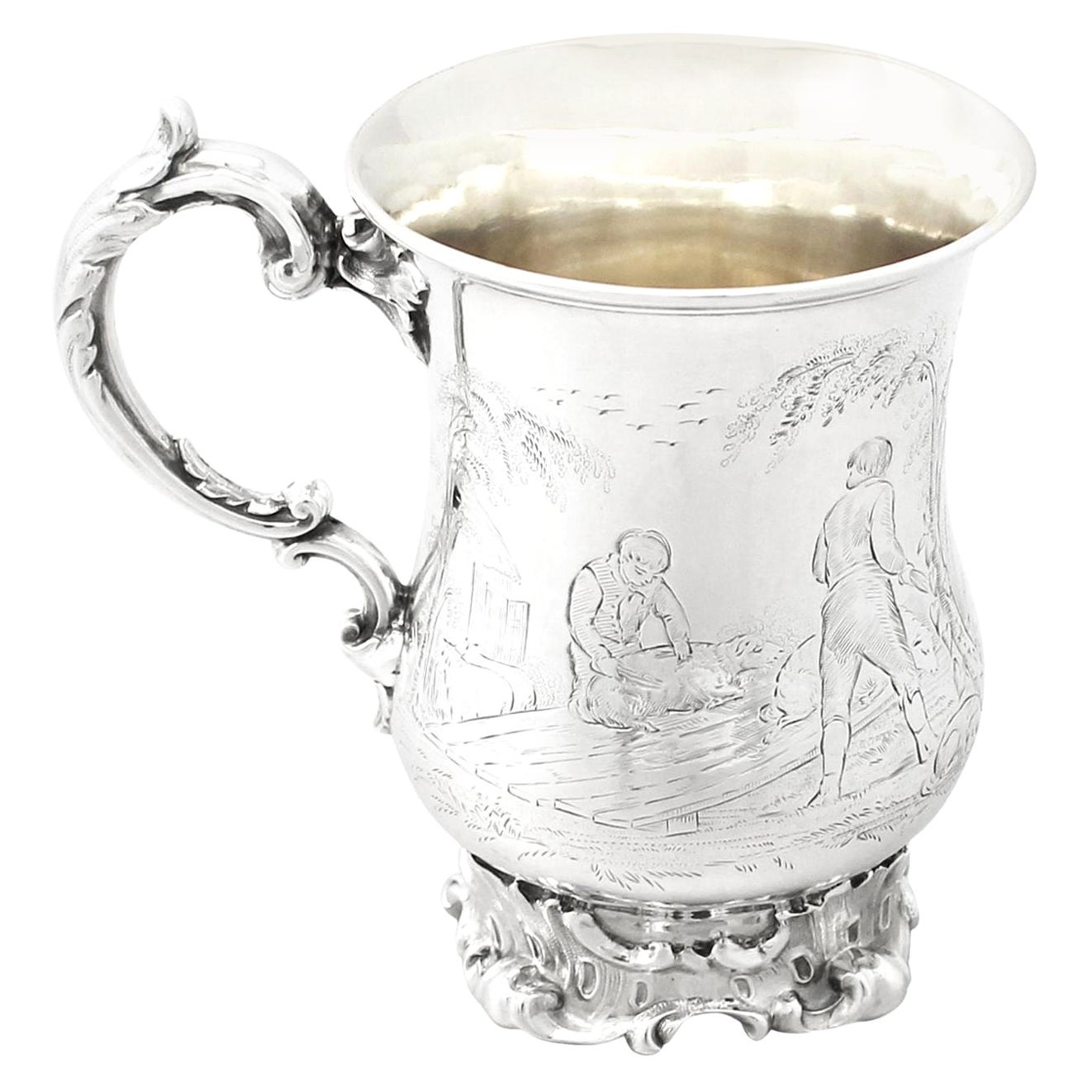 Taza victoriana antigua de plata de ley Edward & John Barnard