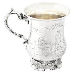 Edward John & William Barnard Antique Victorian 1848 Sterling Silver Mug