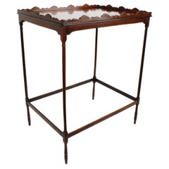 George III Spider Leg Mahogany Silver/Tea Table with Scalloped Gallery, c1780