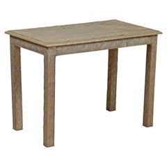 Hand-Tooled Sheet Metal Coffee Table with Silver Overlay and Floral Décor