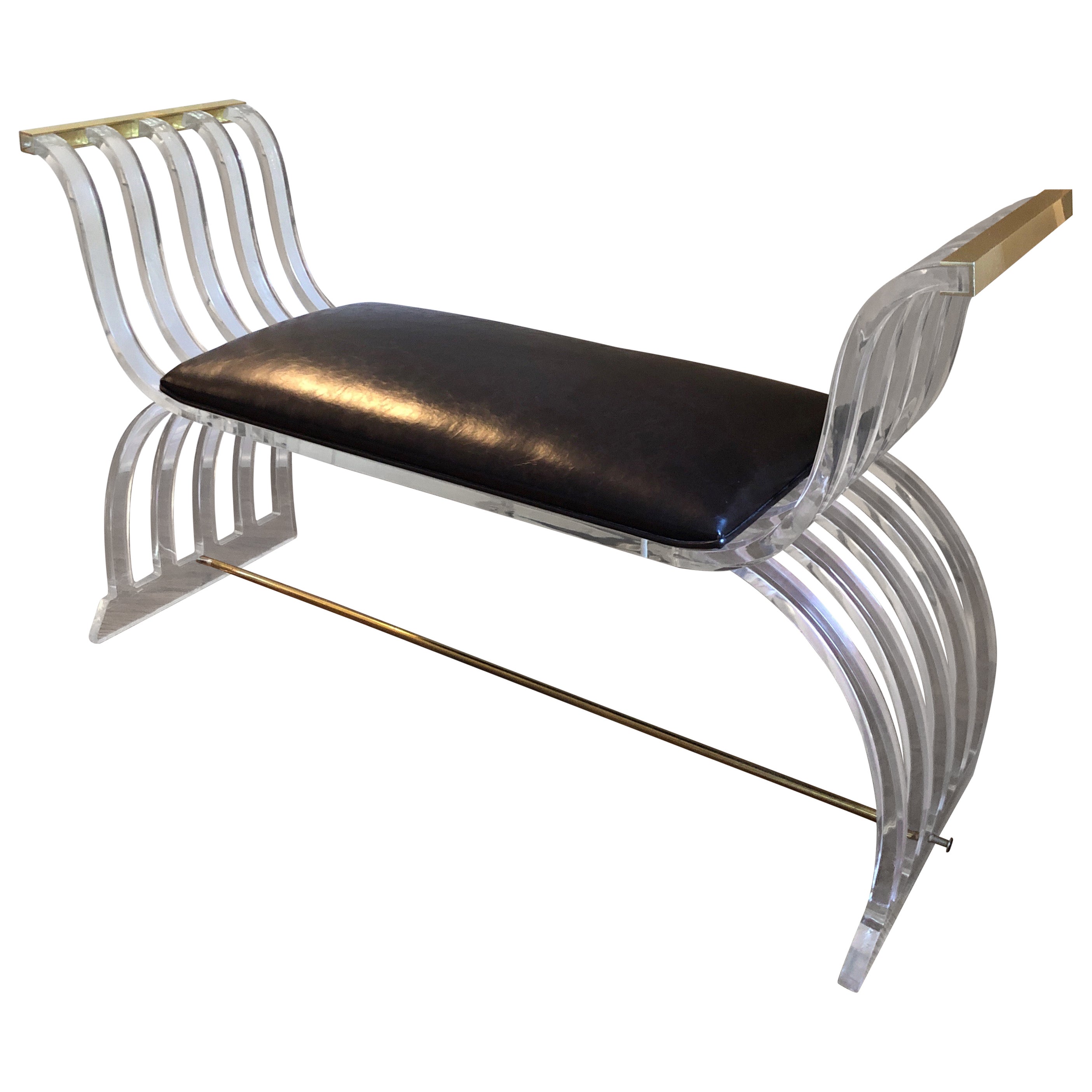 Branda Leather Bench For Sale at 1stDibs