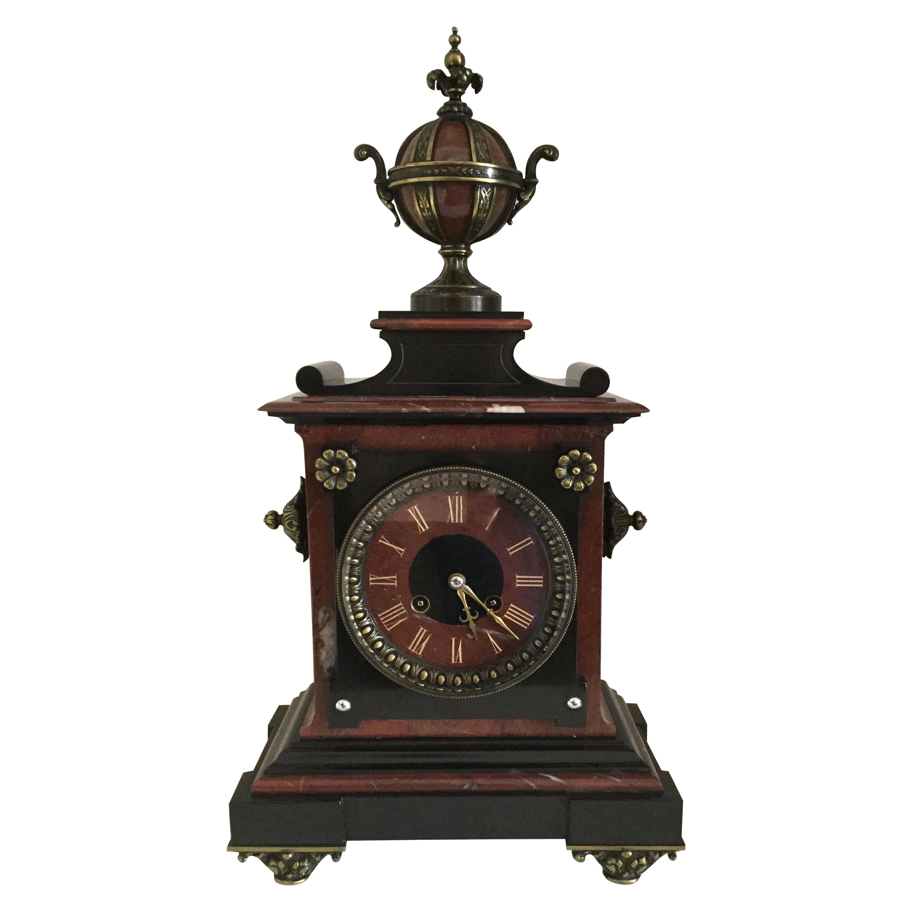 French Louis XV Style Library Clock, circa 1880