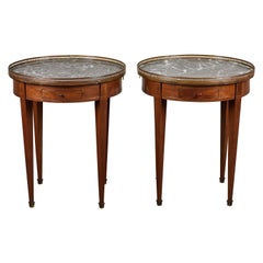 Pair of Marble Top Tables with Brass Rim