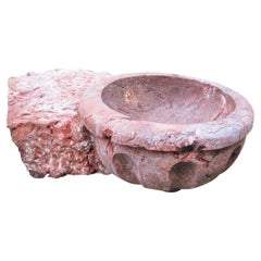 17th C. Hand Carved Stone Basin Jardinière Bowl Planter Vessel Sink Antiques LA