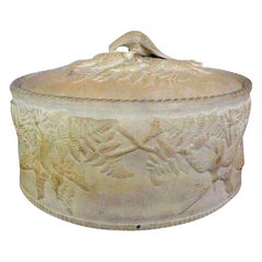 Antique French Caneware Game Pie Dish or Tureen with Liner