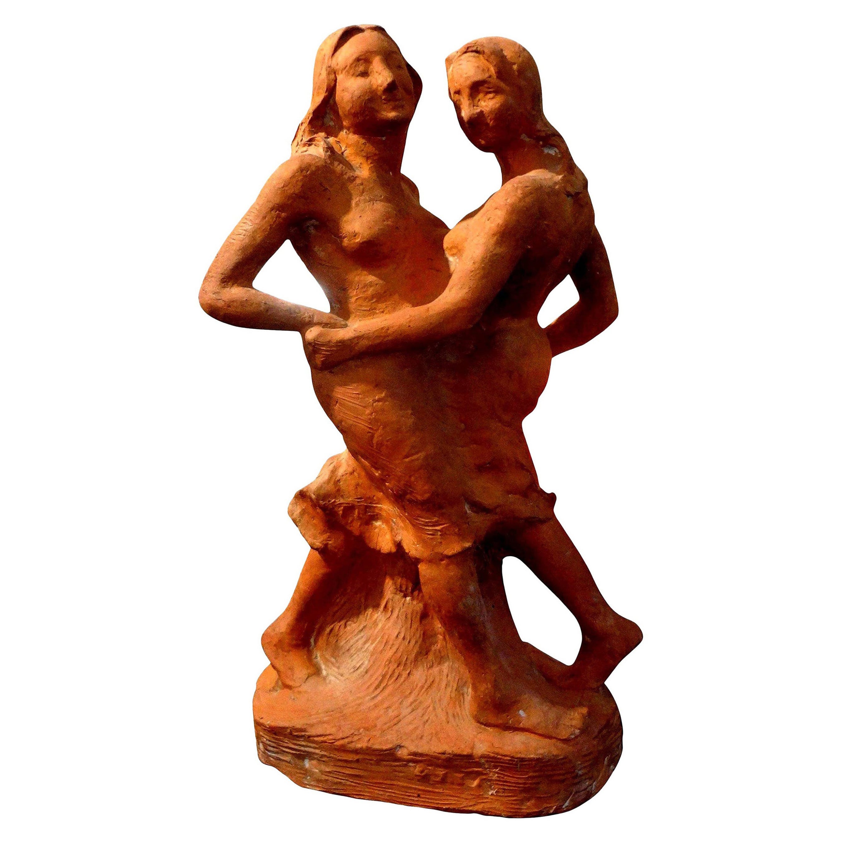 Antique French Terracotta Sculpture Signed T. Foris