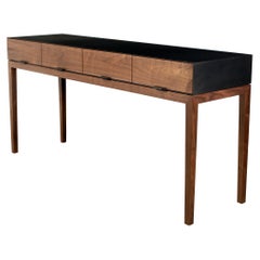 Modern Industry Tapered Leg Console Table with Drawers
