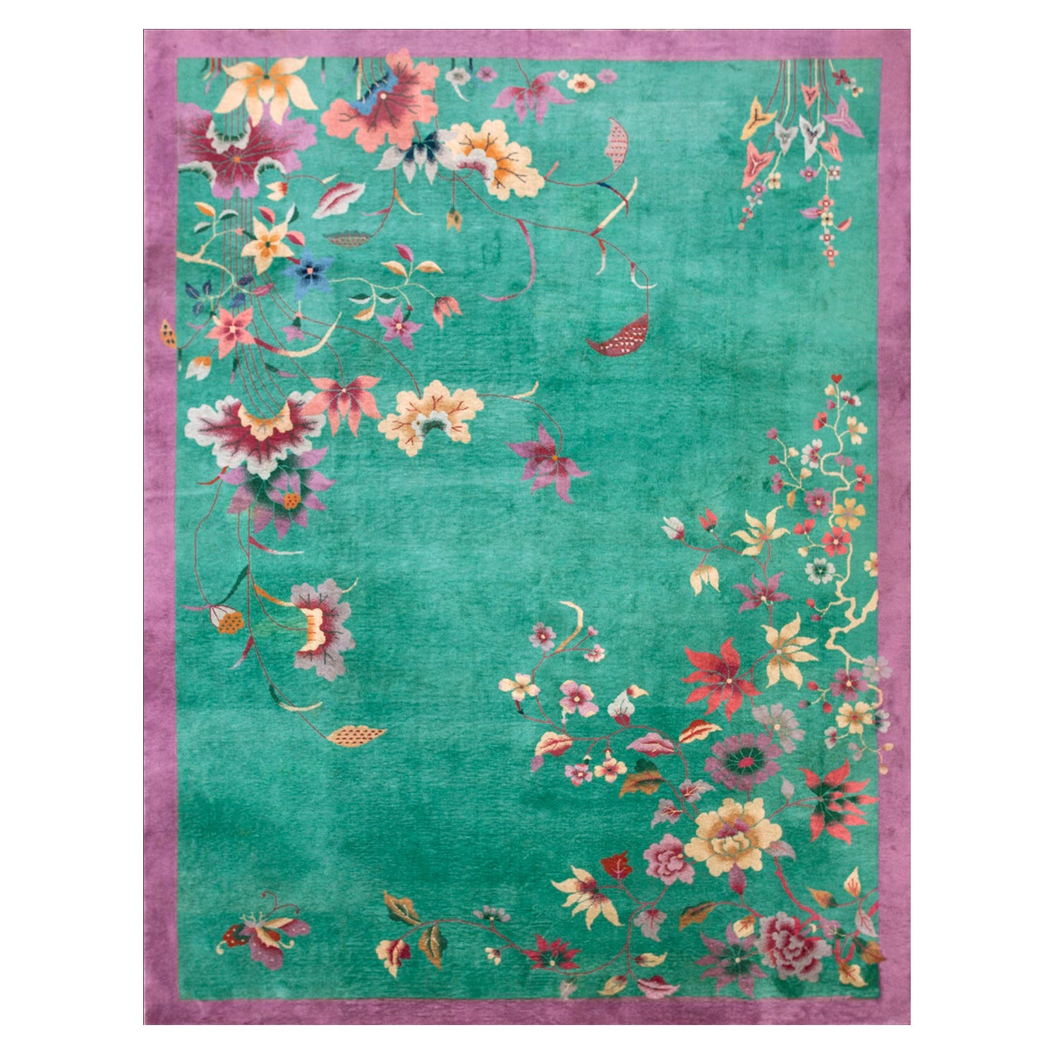 Antique Chinese Art Deco Rug at 1stDibs
