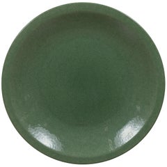 Piatto da portata in ceramica celadon vintage con smalto screziato - Decorazione da tavolo Eleg