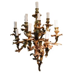 19th Century Louis XV Style Ten-Lighted Luminaire Wall Light Bronze Gilt