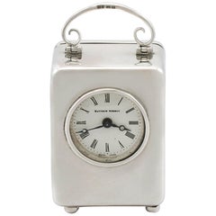 Vintage Sterling Silver Miniature Boudoir Clock, 1982